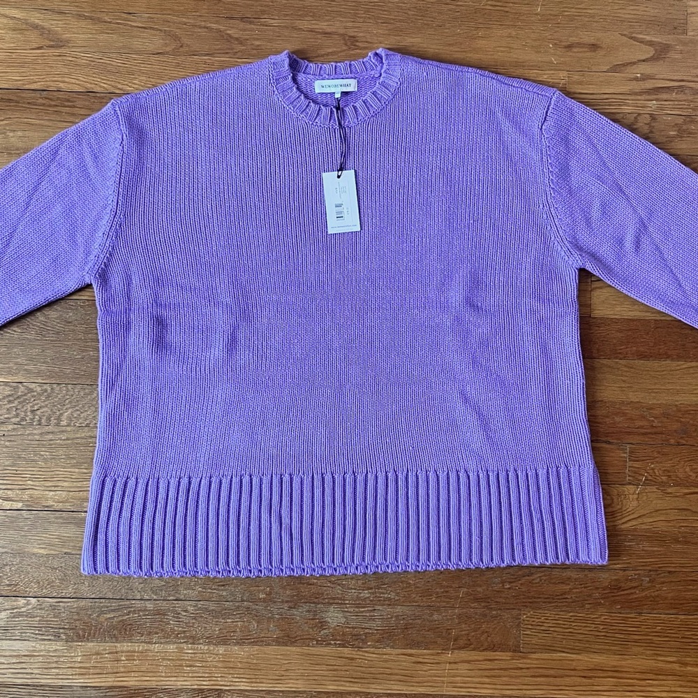 WeWoreWhat Oversized Lilac Crew Neck Sweater